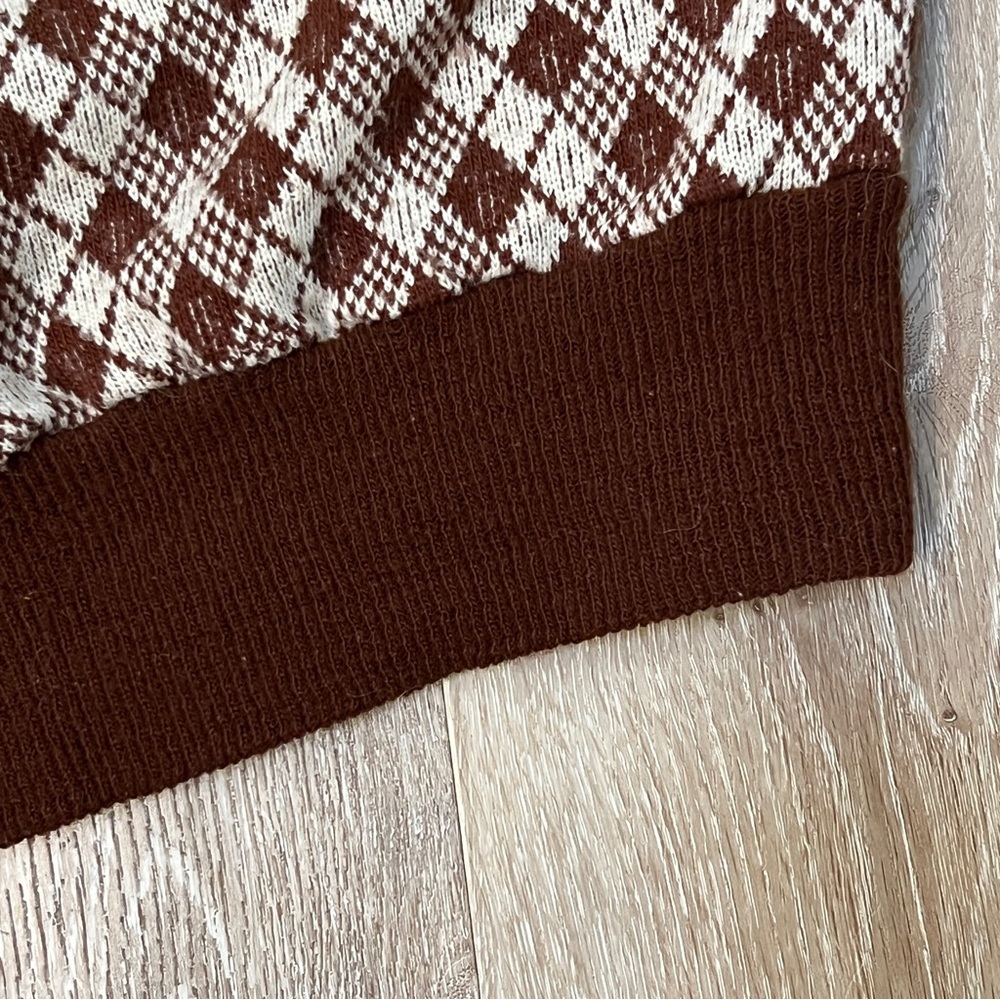 Vintage Sweater Vest Brown Basket Weave Fashion Knits Academia - Picture 3 of 10